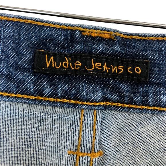 Nudie Jeans Button Fly Medium Wash Mid Rise Skinny Jean Capris Size 30X34 - Picture 4 of 6